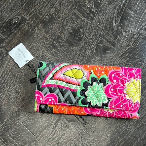 Vera Bradley Floral Pink and Orange Crossbody Bag and Wallet - Picture 2 of 11